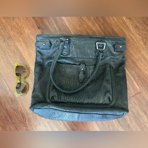 Cole Haan large black leather tote.